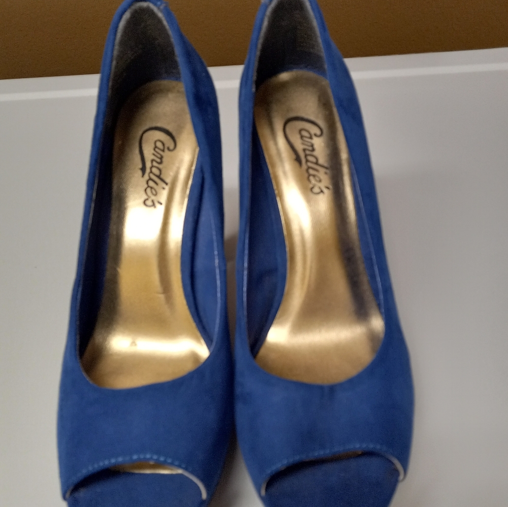 Candies suede blue high heels